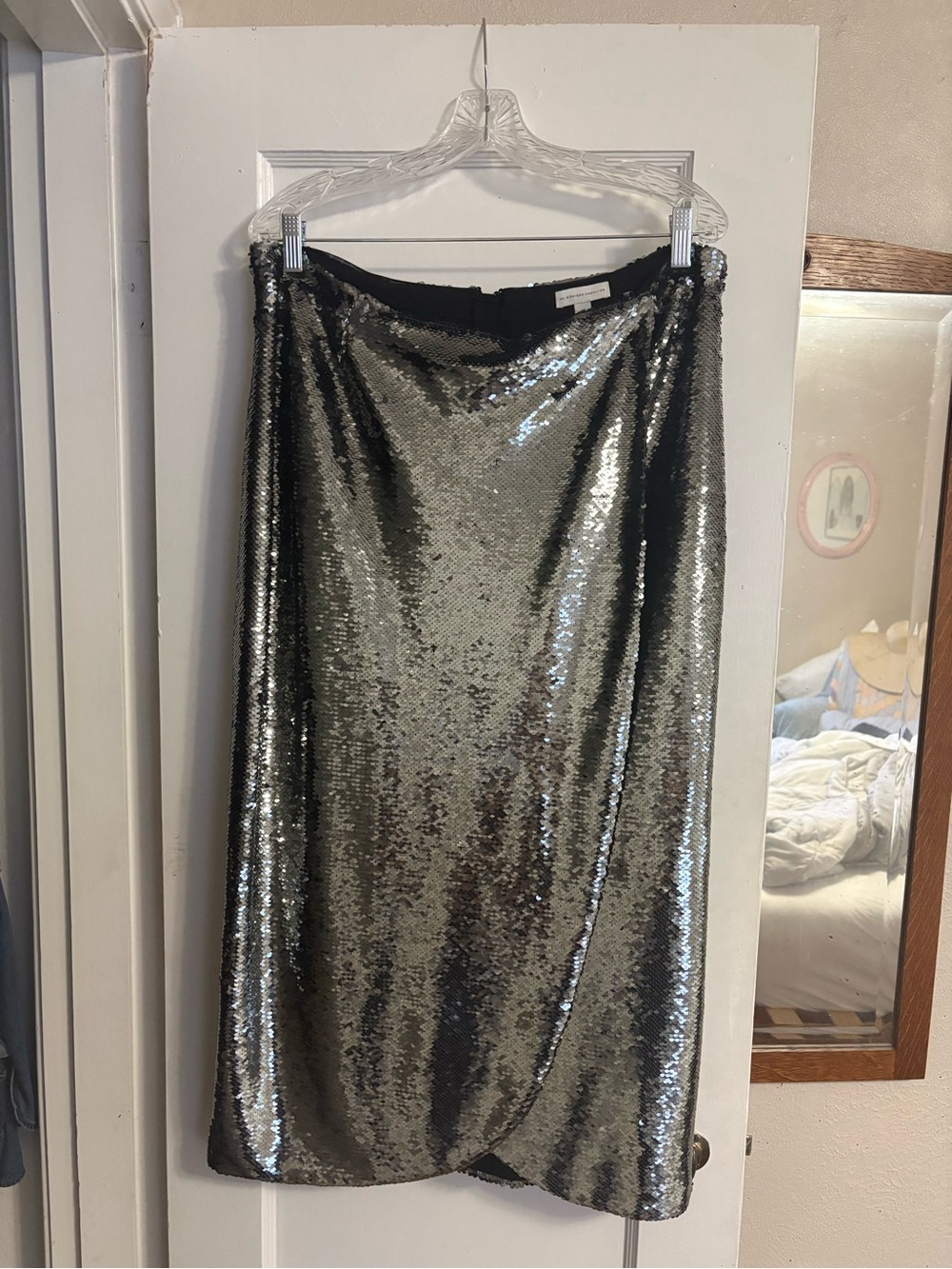 Easy Sequin Wrap Skirt - Dark Silver